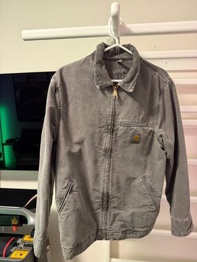 Carhartt WIP Washed Gray Canvas Zip Jacket